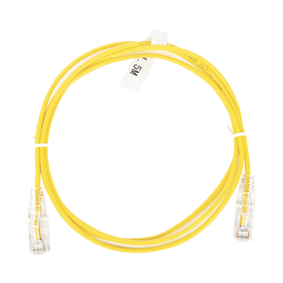 Cable de Parcheo Slim UTP Cat6 - 1.5 Metros (4.92 Pies) Amarillo Diámetro Reducido (28 AWG) | LP-UT6-150-YE-28
