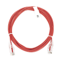 Cable de Parcheo Slim UTP Cat6 - 3 Metros (9.84 Pies) Rojo Diámetro Reducido (28 AWG) | LP-UT6-300-RD-28