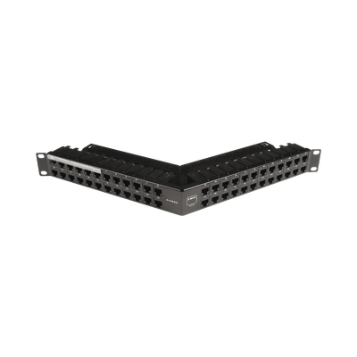 Patch Panel Z-Max de 48 Puertos, Blindado, Precargado con Jacks Categoría 6A, Angulado, 1UR | Z6AS-PNLA-U48K