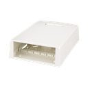 Caja de Montaje en Superficie, con Accesorio para Resguardo de Fibra Óptica, para 12 Módulos Mini-Com, Color Blanco Mate | CBXF12IW-AY