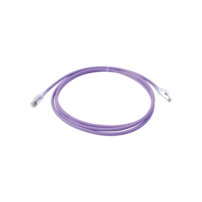 Patch Cord Z-MAX Cat6A S/FTP, CM/LS0H, 2.13 Metros (7 Pies), Color Violeta, Versión Bulk | ZM6A-S07-08B