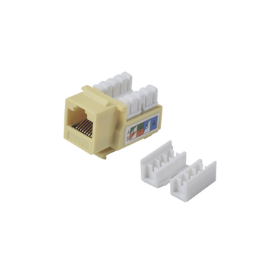 Módulo Jack Keystone Cat5e con Terminación 110 (Punchdown) para Faceplate - Color Amarillo | LP-KJ-505-YE
