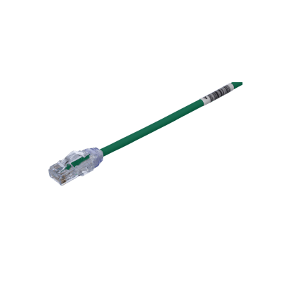 Cable de Parcheo UTP Cat6A, CM/LSZH, Diámetro Reducido (28AWG), Color Verde, 3.05 Metros (10 Pies) | UTP28X10GR