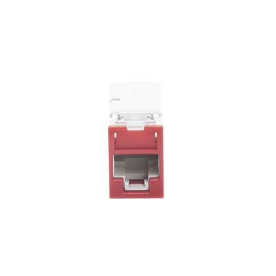 Jack Z-Max UTP Categoría 6, Montaje Híbrido en Placa de Pared (Plano y Angulado), Color Rojo | Z6-03