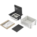 Caja de Suelo Simon Serie S / Para Voz, Datos o Contactos Eléctricos / Capacidad para 2 Módulos / Con Registro Integrado para Fijación en Concreto / Profundidad Ajustable de 70 a 100 mm (2.76 a 3.94 pulgadas) / Alta Resistencia Mecánica y Térmica | SM-CPAV-2