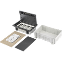 Caja Para Instalación en Pavimento para Voz, Datos o Contactos Eléctricos / Capacidad para 4 Módulos / Espacio Embellecedor en la Tapa / Profundidad Ajustable de 70 a 100 mm (2.76 a 3.94 pulgadas) / Los Módulos se Adquieren Aparte / Incluye Registro | SM-CPAV-4