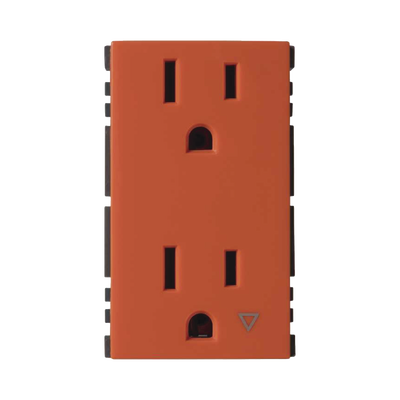 Toma de Corriente Dúplex / Tierra Aislada / 10A 127V / Embornamiento a Tornillo / Color Naranja / Simon 25 Plus | SM-2TC-N