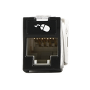 Jack Ultramax Cat5e, UTP, Montaje Híbrido en Placa de Pared (Plano y Angulado), Color Negro, Punch Down | U5-H01NS