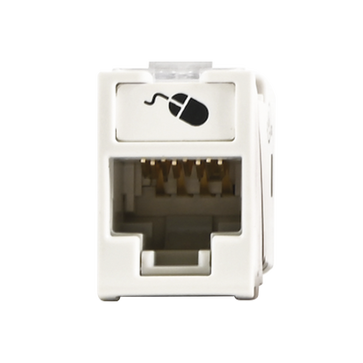 Jack Ultramax Cat5e, UTP, Montaje Híbrido en Placa de Pared (Plano y Angulado), Color Blanco, Punch Down | U5-H02NS