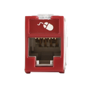 Jack Ultramax Cat6a, Utp, Montaje Híbrido en Placa de Pared (Plano y Angulado), Color Rojo, Punch Down | U6A-H03NS