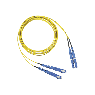Jumper de Fibra Optica Monomodo 9/125 OS2, LC-SC Duplex, OFNR (Riser), Color Amarillo, 1 Metro (3.28 Pies) | F92ERLNSNSNM001