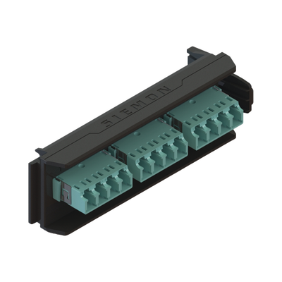 Placa Acopladora LightVerse, 6 Conectores Dúplex LC/UPC, Acepta hasta 12 Fibras Multimodo OM3 y OM4 (No Shuttered) | LVA12-LCQ-BC-A