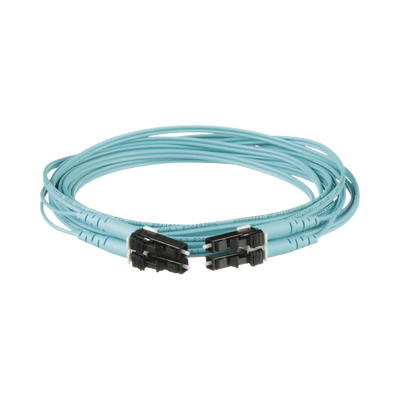 Jumper de Fibra Optica Multimodo 50/125 OM3, LC-LC Duplex, OFNR (Riser), Color Aqua, 3 Metros (9.84 Pies) | FX2ERLNLNSNM003