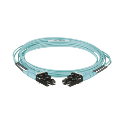Jumper de Fibra Optica Multimodo 50/125 OM3, LC-LC Duplex, OFNR (Riser), Color Aqua, 2 Metros (6.56 Pies) | FX2ERLNLNSNM002