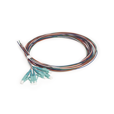 Kit de 6 Pigtails LC Multimodo OM3 50/125, Conectores Aqua, 2 Metros (6.56 Pies) | LP-FO-MM-PIG-06-LC