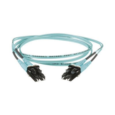 Jumper de Fibra Optica Multimodo 50/125 OM3, LC-LC Duplex, OFNR (Riser), Color Aqua, 1 Metro (3.28 Pies) | FX2ERLNLNSNM001