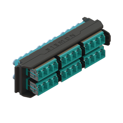 Placa Acopladora LightVerse, 12 Conectores Dúplex LC/UPC, Acepta hasta 24 Fibras Multimodo OM3 y OM4 (No Shuttered) | LVA24-LCQ-BC-A