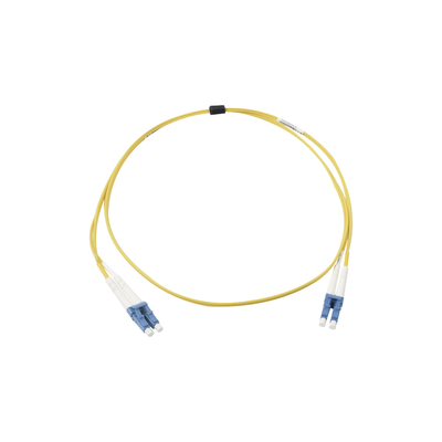 Jumper de Fibra Óptica Monomodo (OS2), XGLO, Riser, LC/UPC-LC/UPC Duplex, OFNR, Color Amarillo, 5 Metros (16.40 Pies) | FJ2-LCULCUL-05