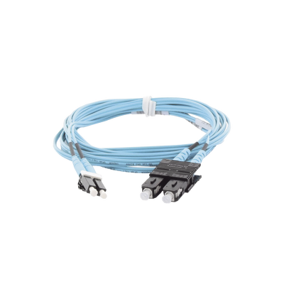 Jumper de Fibra Optica Multimodo 50/125 OM3, LC-SC Duplex, OFNR (Riser), Color Aqua, 3 Metros (9.84 Pies) | FX2ERLNSNSNM003