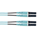 Jumper de Fibra Optica Multimodo 50/125 OM3, LC-LC Duplex, LSZH (Cero Halógenos), Color Aqua, 2 Metros (6.56 Pies) | FX2ELLNLNSNM002