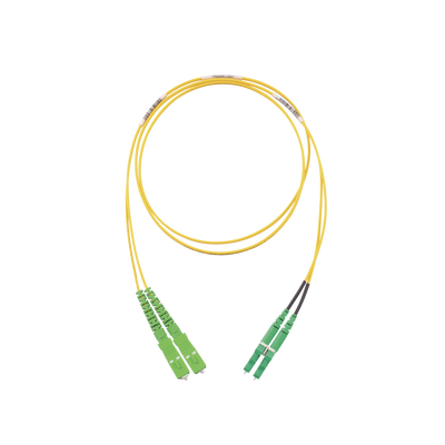 Jumper de Fibra Optica Monomodo 9/125 OS2, SC/APC-LC/APC Duplex, OFNR (Riser), Color Amarillo, 2 Metros (6.56 Pies) | F92ERANB1SNM002