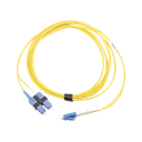 Jumper de Fibra Óptica Monomodo (OS2), XGLO, LC/UPC-SC/UPC Duplex, OFNR, Color Amarillo, 5 Metros (16.40 Pies) | FJ2-LCUSCUL-05