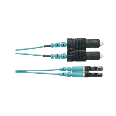 Jumper de Fibra Optica Multimodo 50/125 OM3, LC-SC Duplex, OFNR (Riser), Color Aqua, 1 Metro (3.28 Pies) | FX2ERLNSNSNM001