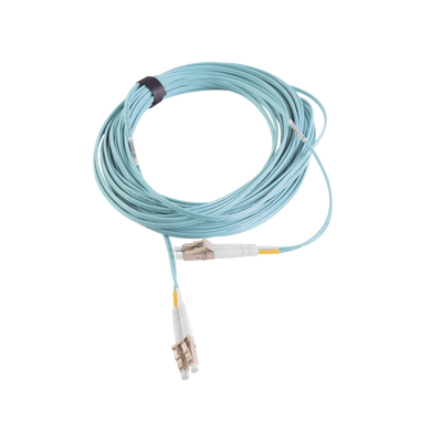 Jumper de Fibra Óptica Multimodo 50/125 XGLO OM3, LC-LC Duplex, OFNR, Color Aqua, 7 Metros (22.97 Pies) | FJ2-LCLC5L-07AQ