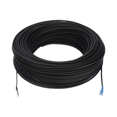 Rollo de Fibra Óptica Drop Redonda G657A2 Monomodo Simplex de 200 Metros (656.17 pies) con Conectores SC/UPC-SC/UPC para Instalaciones Aéreas, Subterráneas o a la Intemperie | LP-200-SCU