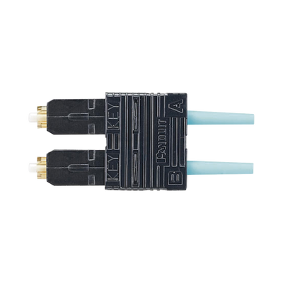 Conector de Fibra Óptica SC Duplex OptiCam, Multimodo 50/125 OM3/OM4, Pre-pulido, Color Aqua | FSC2DMCXAQ