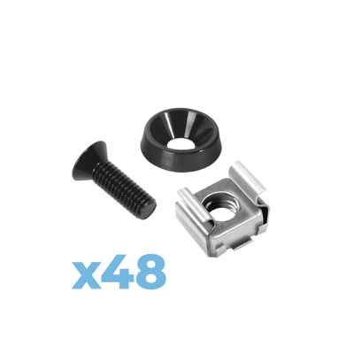 Juego de 48 Tornillos con 48 Arandelas y 48 Tuercas Enjauladas para Rack LINKED PRO | LP-TAT-48
