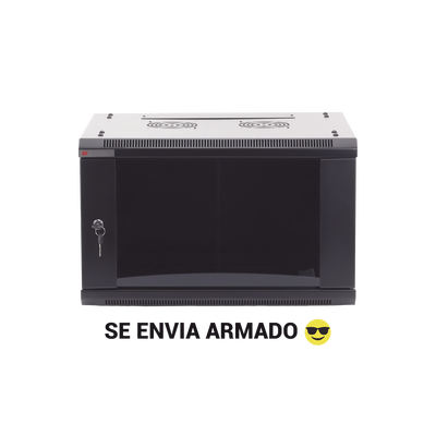 Gabinete PRECISION, Con Puerta de Cristal Templado, de 19in, 6UR, 450mm de Profundidad, Color Negro | PSTC-06-645-BDG