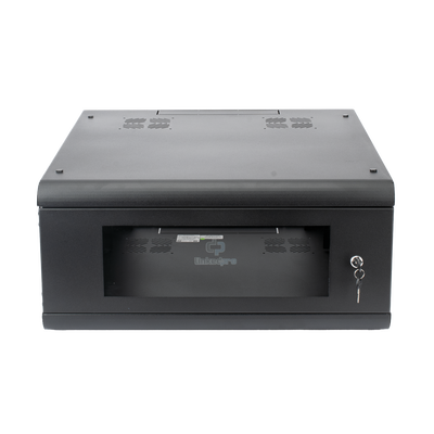 Gabinete de Pared con Puerta de Cristal Templado, 635mm de Profundidad, 4U Rack de 19'', Acero Reforzado | SR-1904-GN2G