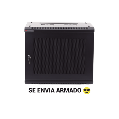 Gabinete PRECISION, Con Puerta Perforada, de 19in, 9UR, 450mm de Profundidad, Color Negro | PSTC-09-645BDP