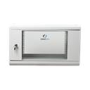 Gabinete de Pared de 6U con Puerta de Cristal Templado, 455 mm de Profundidad Total, Rack de 19'', Acero Reforzado Color Gris Mate | SR1906LH3GW