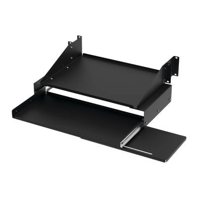 Charola Para Soportar Equipos en Rack de 19in, Con Bandeja Deslizable para Teclado y Mouse , Capacidad de 45.5 kg, 4 UR | E19SKBM