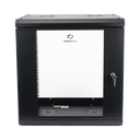 Gabinete de Pared de 12U con Puerta de Cristal Templado, 455 mm de Profundidad, Rack de 19'', Acero Reforzado Color Negro. | SR1912LH3G