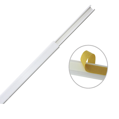 Canaleta color blanco de PVC auto extinguible, de una vía, 12 x 8 mm tramo de 6 pies con cinta adhesiva (5000-21252) | TMK-0812-CC