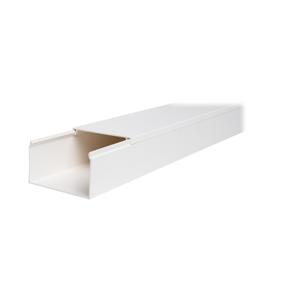 Canaleta TMK-4577 en PVC Blanco Autoextinguible: Solución Segura y Estética para Entornos Interiores, con Gran Capacidad de Resguardo de Cables, Medidas : 45 mm x 77 mm x 2.5 m (5500-01250) | TMK-4577