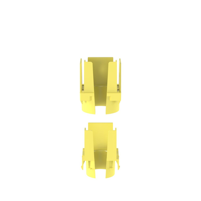 Tapa con 1 Salida a Tubo Corrugado de 1.5in (38mm), Para uso con Canaletas 2X2 FiberRunner™, Color Amarillo | FIDT2X2LYL