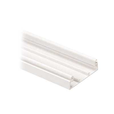 Base para canaleta T-45, de PVC rígido, con cinta adhesiva y orificios pre-perforados para montaje, 60.3 x 18.5 x 2400 mm, Color Blanco Mate | T45BIW8-A