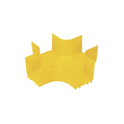 Accesorio de 4 Vías Horizontal, Con Ángulos a 90º, Para Canaletas FiberRunner™ 4X4, Color Amarillo | FRFWC4X4LYL