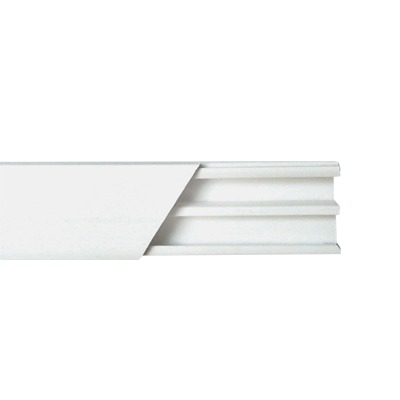 Canaleta blanca de PVC auto extinguible, con división, 20 x 10 mm, tramo de 2.5m (5101-01250) | TMK-1020-CD