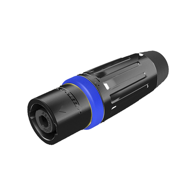 Speakon Conector de cable macho de 4 polos, carcasa negra, cable AWG10,  30A | SLDM4-B