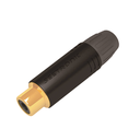 Conector Hembra RCA | Carcasa Enchapada en Negro | Contacto Enchapado en Oro | Cable OD 3.5-6.5mm | MT390