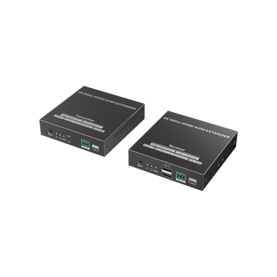 Kit Extensor KVM (HDMI y USB) hasta 120 metros | Transmite el Video y Controla tu DVR vía USB a distancia | Soporta resolución 4K @60Hz | Cat 6, 6a y 7 | Salida Loop en el Tx para visualización local | TT582KVM