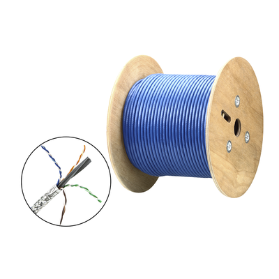 Cable SF/UTP | 4 pares 23 AWG | Cumple con los requisitos de la HDBaseT Alliance | Protección EMI | Transmisión de datos 4K | Color Azul | 305m | 2L2910