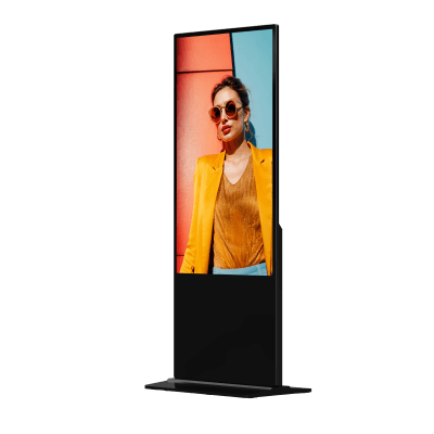 Pantalla de 55" 4K para Publicidad Digital / Base para Piso (Totem) / Gestión de Contenido y Control Centralizado | DS-D6055UN-D/S