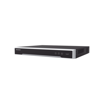 NVR 8 Megapixel (4K) (Compatible con Cámaras ACUSENSE) / 16 canales IP / 16 Puertos PoE+ / 2 Bahías de Disco Duro / Salida de Vídeo en 4K / 300 Metros PoE Modo Extendido | DS-7616NI-Q2/16P(D)