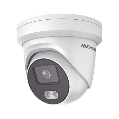 Turret IP 8 Megapixel / Imagen a Color 24/7 / Lente 2.8 mm / Luz Blanca 30 mts / WDR 130 dB / Exterior IP67 / Micrófono Integrado / Captura Facial / Videoanaliticos (Filtro de Falsas Alarmas) / Metal / MicroSD / ACUSEARCH | DS-2CD2387G2-L(U)(C)